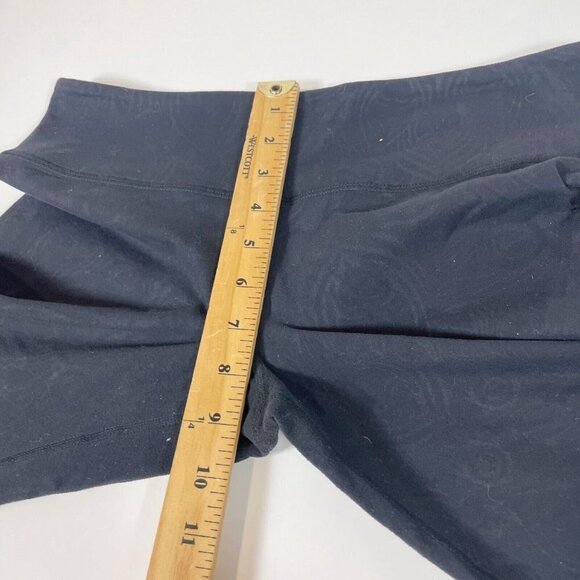 Lululemon Womens Yoga Workout Cropped Leggings Black 10 Logo Print Feather - Picture 6 of 8